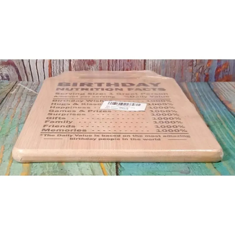 Bamboo Birthday Nutrition Facts Cutting Board‎